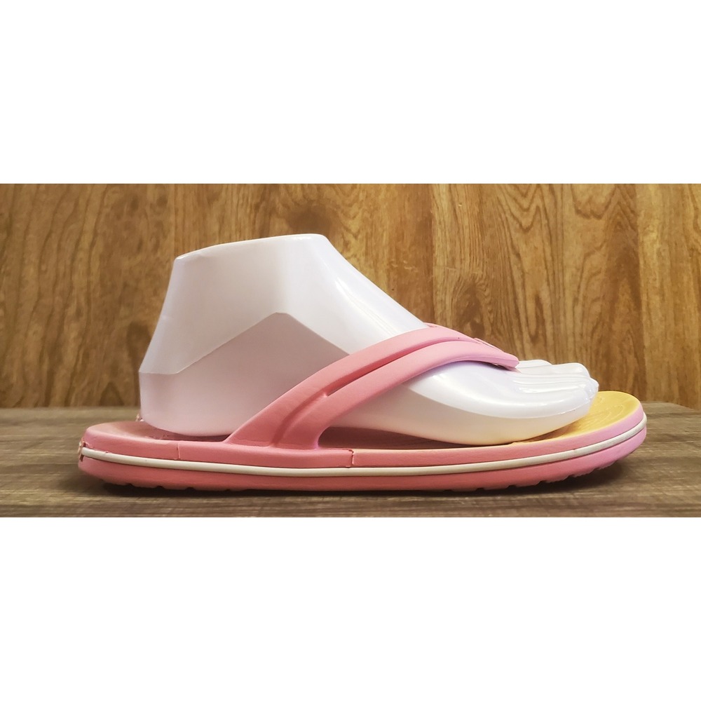 Crocs Crocband Flip Flops Ombre Thong Sandals Womens Size‎ 8 Pink Yellow